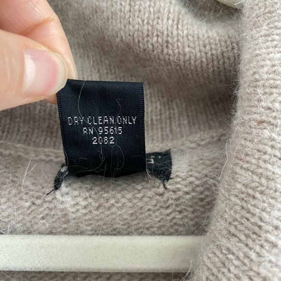 Rafaella Angora Rabbit Hair Lambswool Oatmeal Large Cowl Neck Sweater Size L - Picture 3 of 10